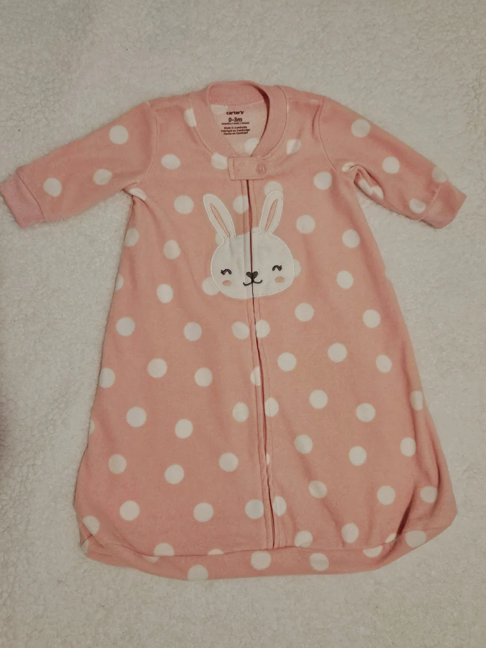 Carter's Baby Girl 0-3months Long Sleeve Sleep Bag Zip Up Pink